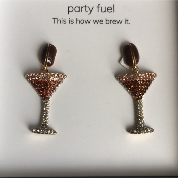 🔹️Baublebar 🔹 Party Fuel "This Is How We Brew It" Espresso Martini Earrings - Picture 6 of 7